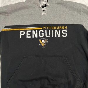 NHL Hooded Sweatshirt in Gray and Black with White Logo